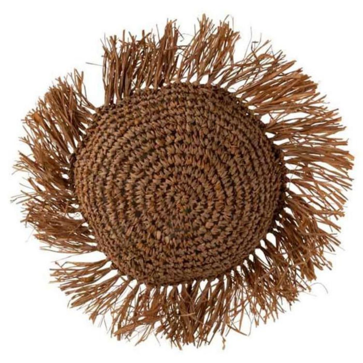 Paris Prix Coussin Déco en Raphia  Saffron  45cm Marron