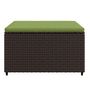 Voir la diapositive 3 : VIDAXL Repose-pied de jardin avec coussin marron resine tressee