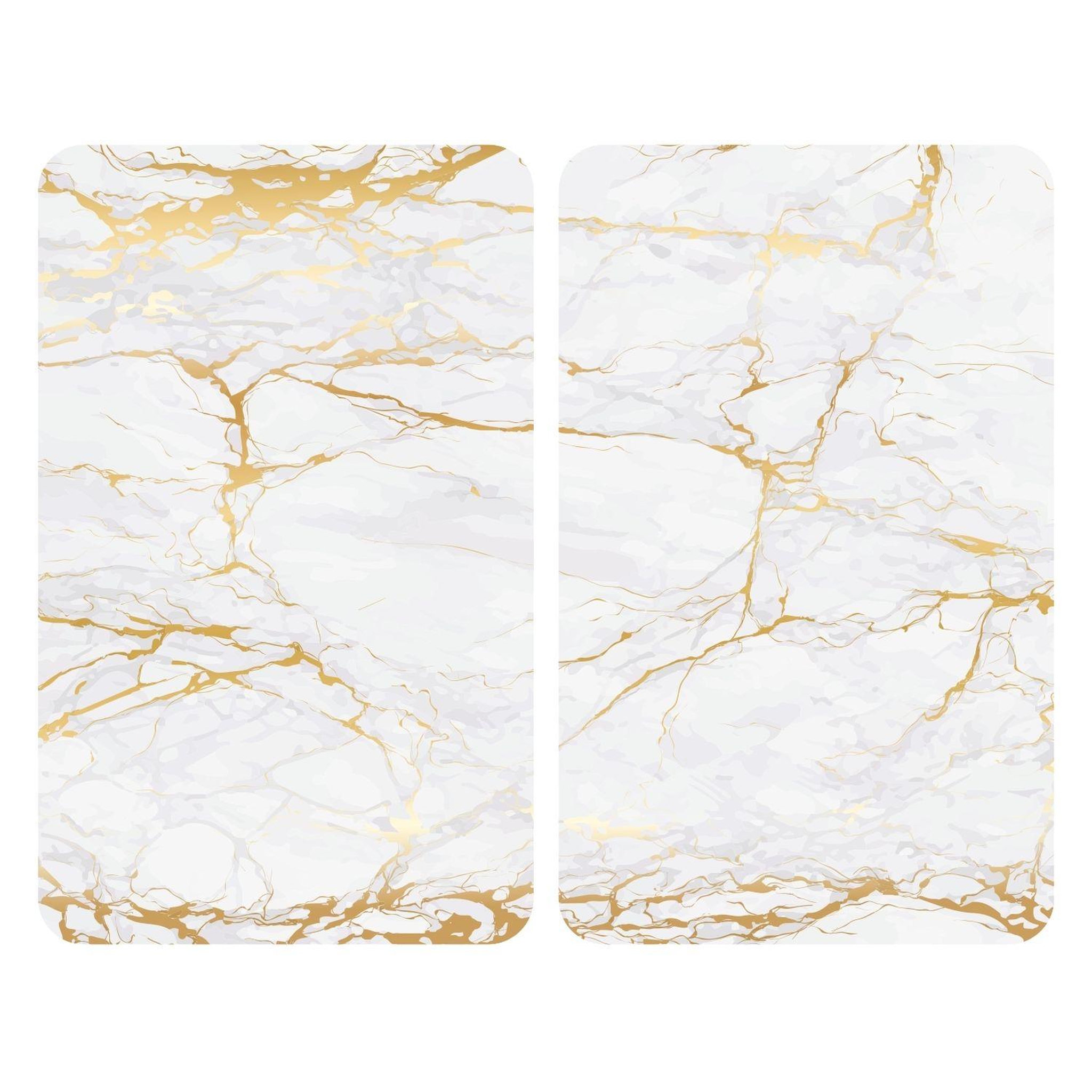 Wenko 2 Couvre-plaques universel design Marbre - 30 x 52 cm - Blanc