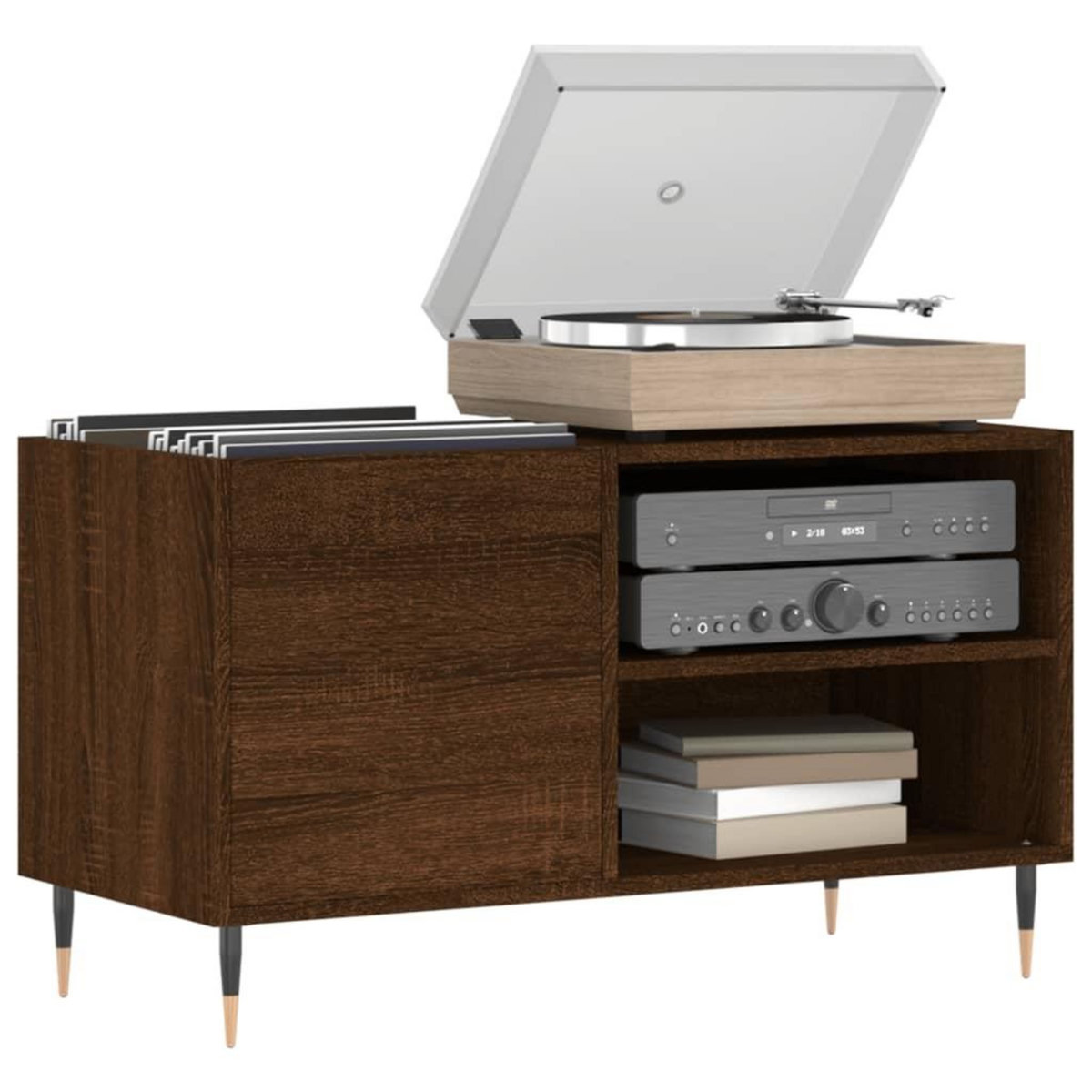 VIDAXL Armoire a disques chene marron 85x38x48 cm bois d'ingenierie