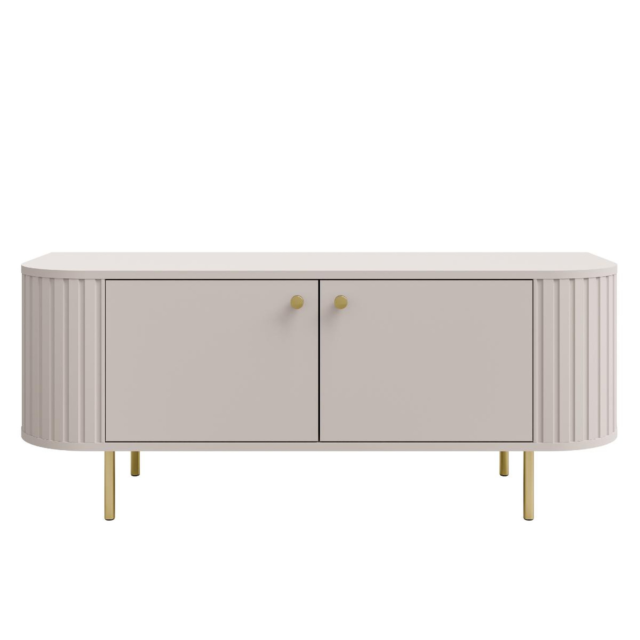 JLC KREATION Meuble tv beige et doré 120cm lilio