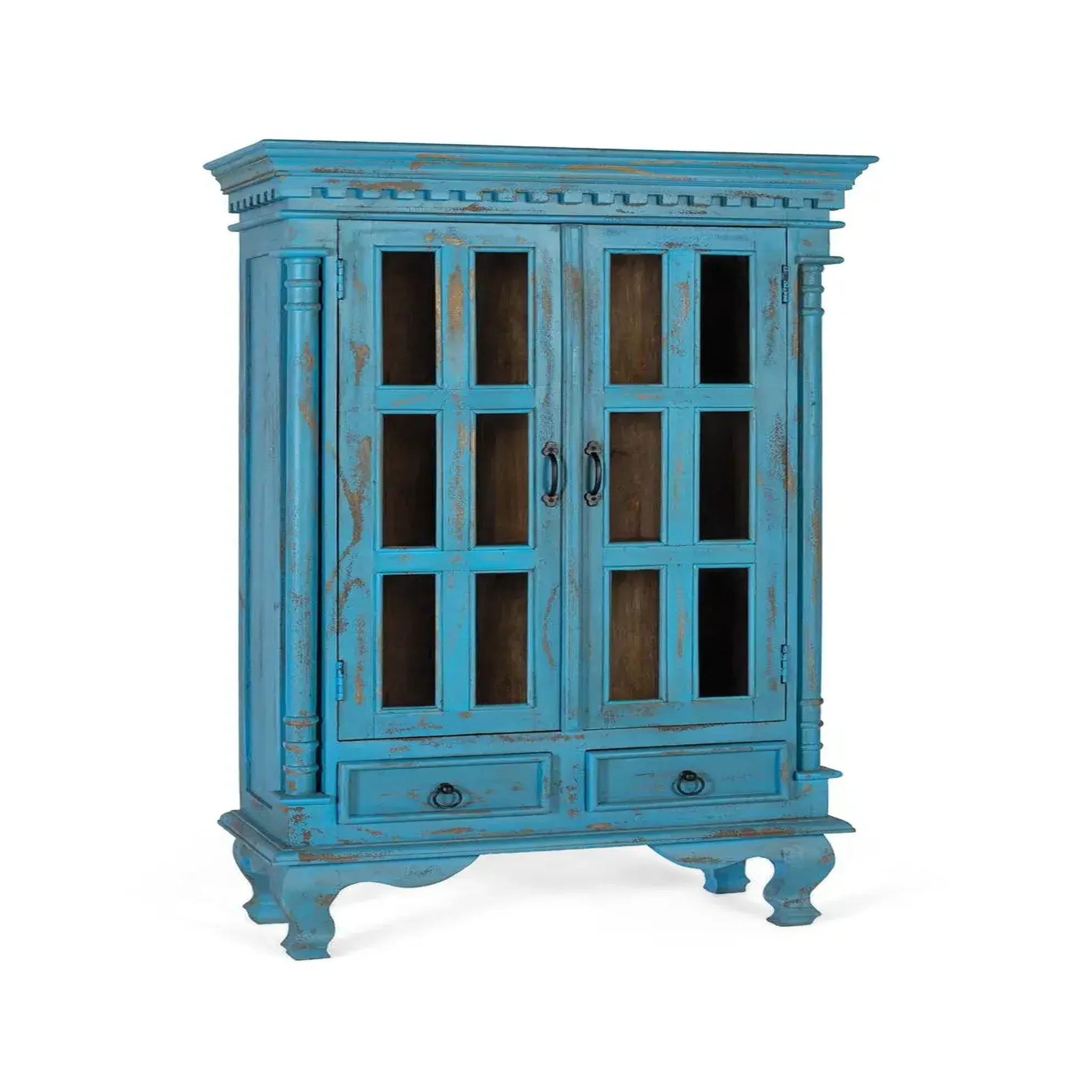 Voir la diapositive 3 : GINER Y COLOMER SL Vitrine en bois de manguier 90 cm style rustique vintage