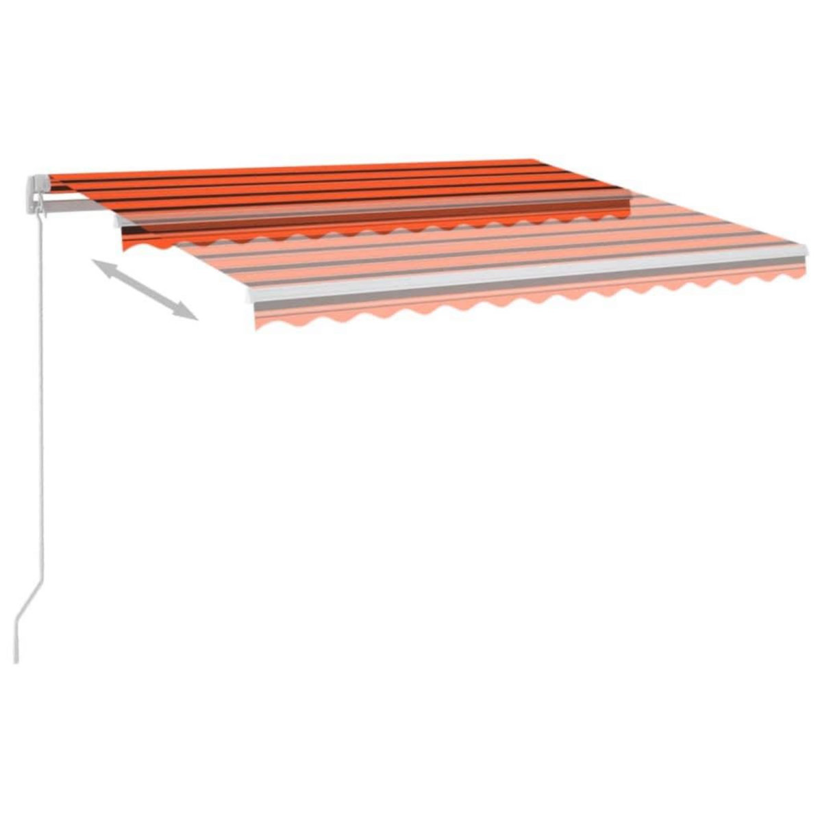 VIDAXL Auvent automatique capteur de vent LED 3,5x2,5 m Orange marron