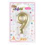 Voir la diapositive 2 : Paris Prix Bougie d'Anniversaire  Chiffre 9  7cm Or