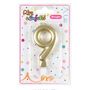 Voir la diapositive 2 : Paris Prix Bougie d'Anniversaire  Chiffre 9  7cm Or