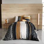 ATELIER DU COTON Parure housse de couette 3pcs 100% coton 57fils -trophé. Coloris disponibles : Gris