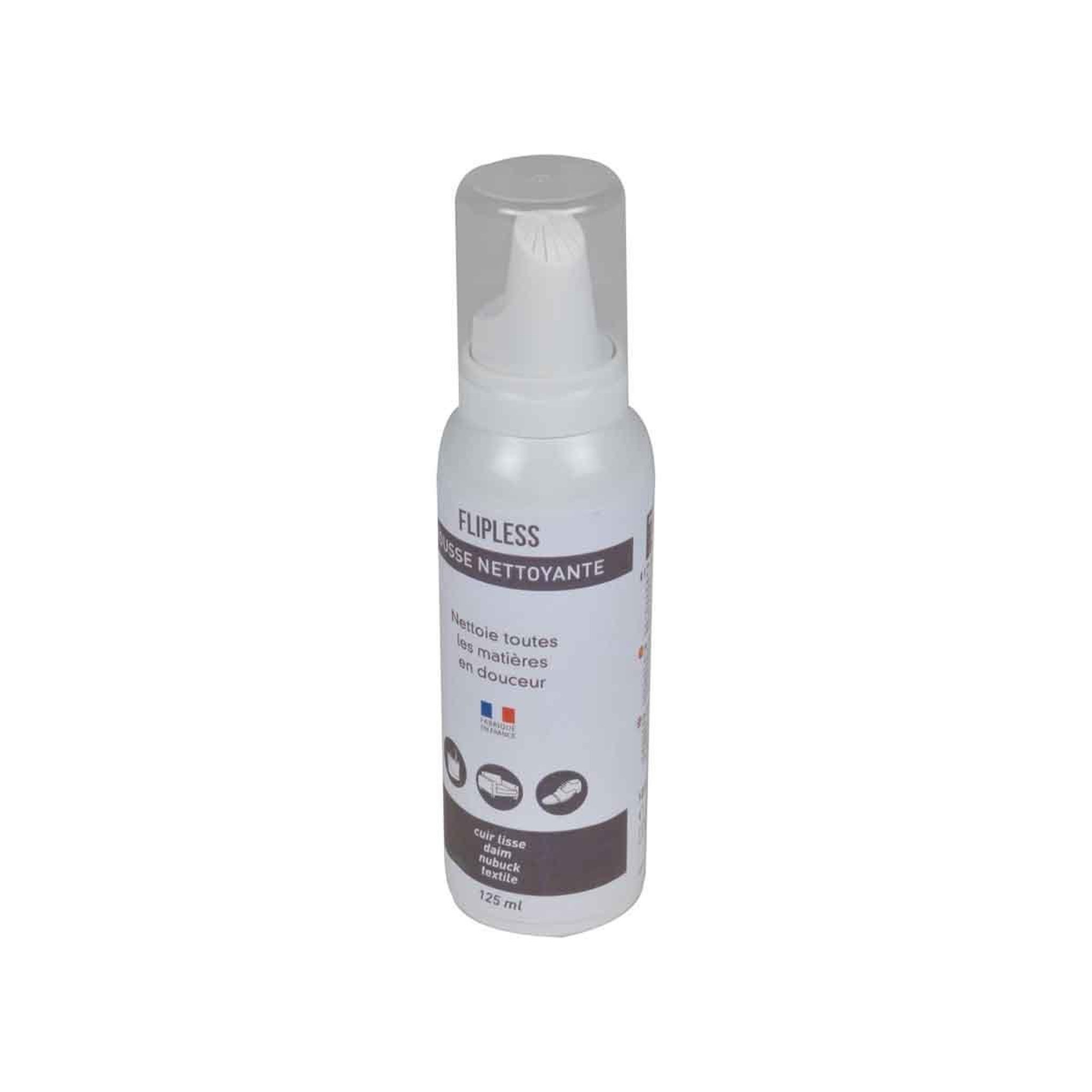 Voir la diapositive 2 : FLIPLESS Mousse nettoyante cuir  chaussures  125ml blanc