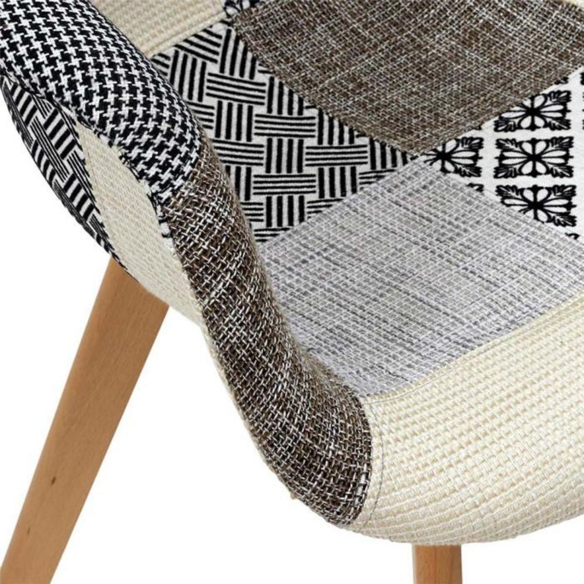 Paris Prix Lot de 2 Fauteuils Design  Patchwork  85cm Gris
