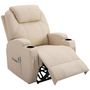 Voir la diapositive 4 : HOMCOM Fauteuil luxe de relaxation et massage inclinaison dossier repose-pied électrique revêtement synthétique crème