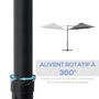 Voir la diapositive 4 : OUTSUNNY Parasol déporté octogonal inclinable pivotant Ø 256 cm acier polyester gris anthracite