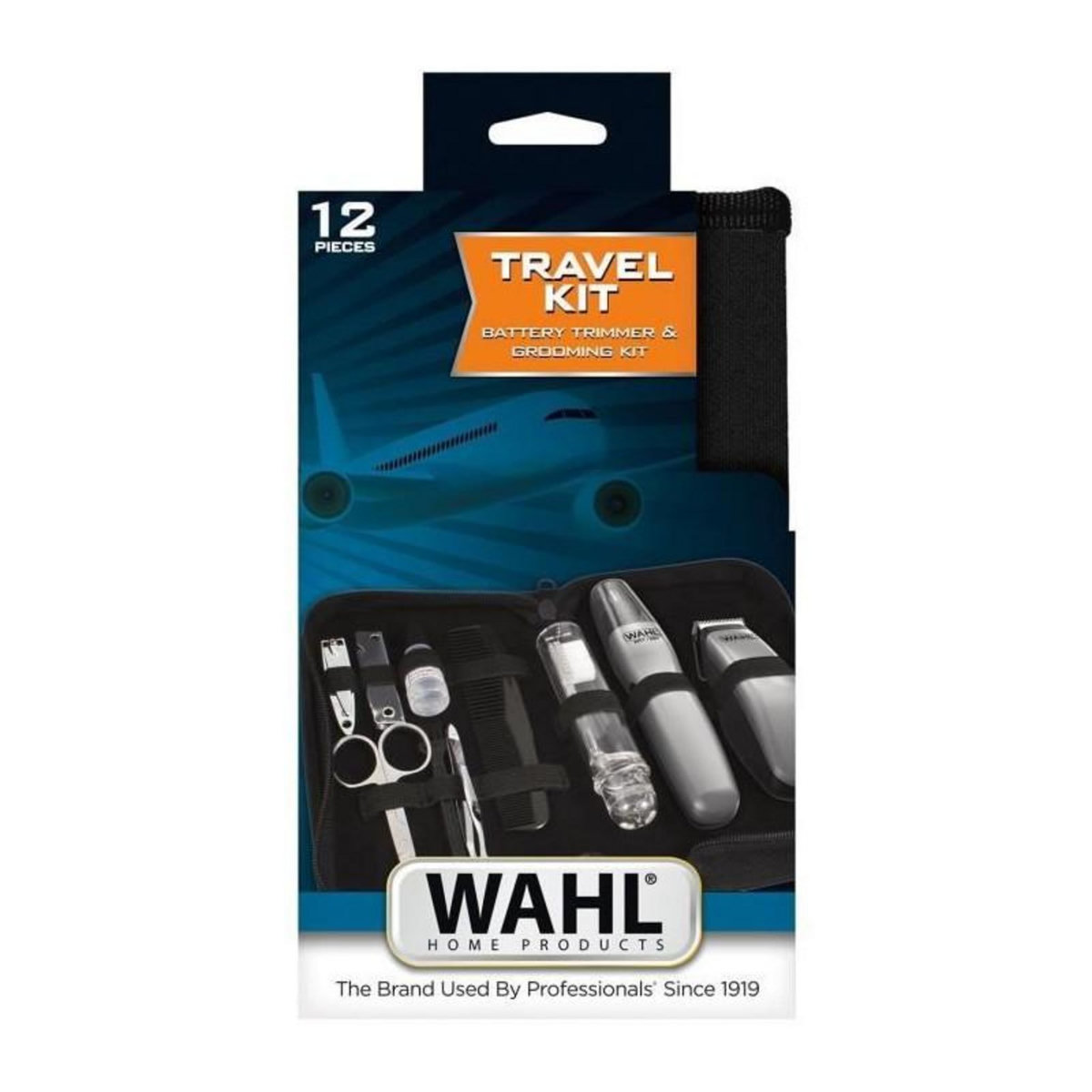 WAHL Kit de voyage barbe - WAHL - TRAVEL KIT - Tondeuse a pile - Coupe poils nez / oreilles - 6 réglages - Gris