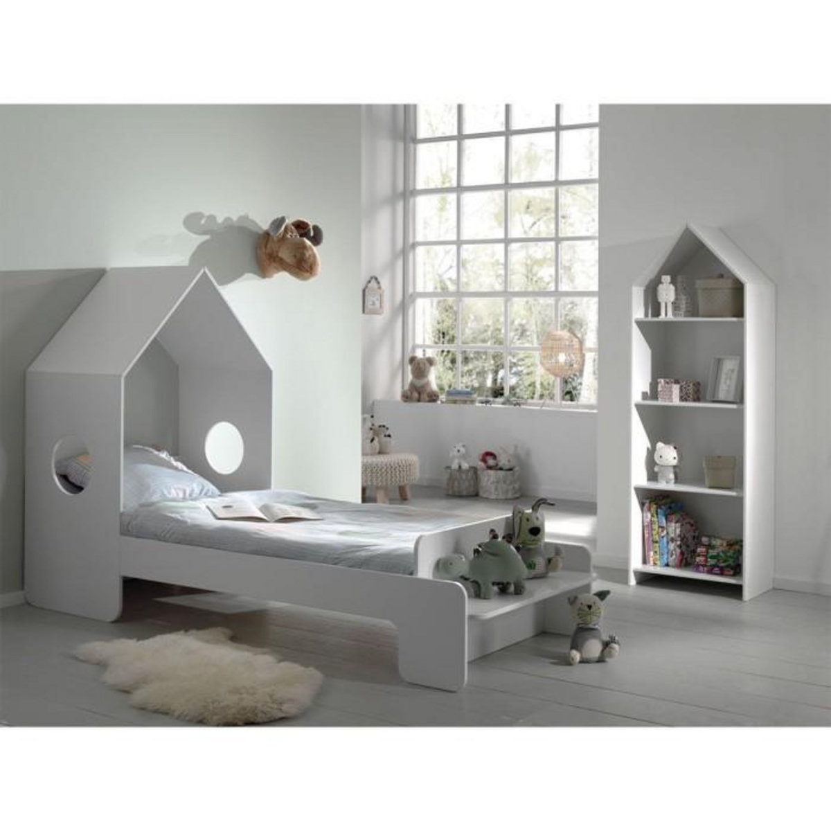 Paris Prix Pack - Lit Cabane Enfant & Étagère  Casami  90x140cm Blanc