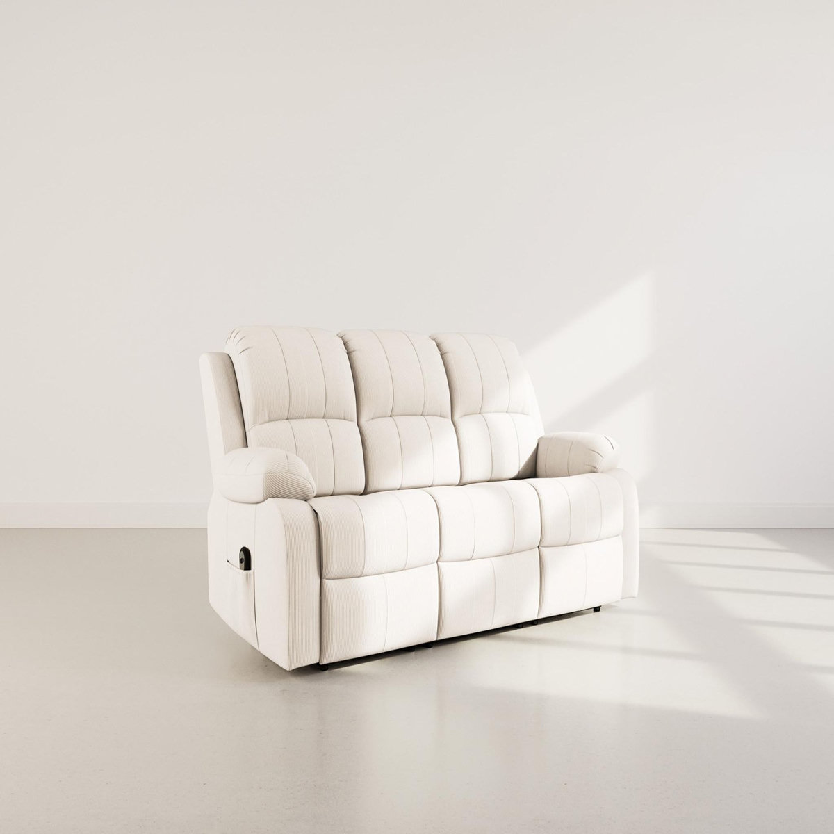 BEST MOBILIER Armand - canapé 3 places relax électrique en velours côtelé