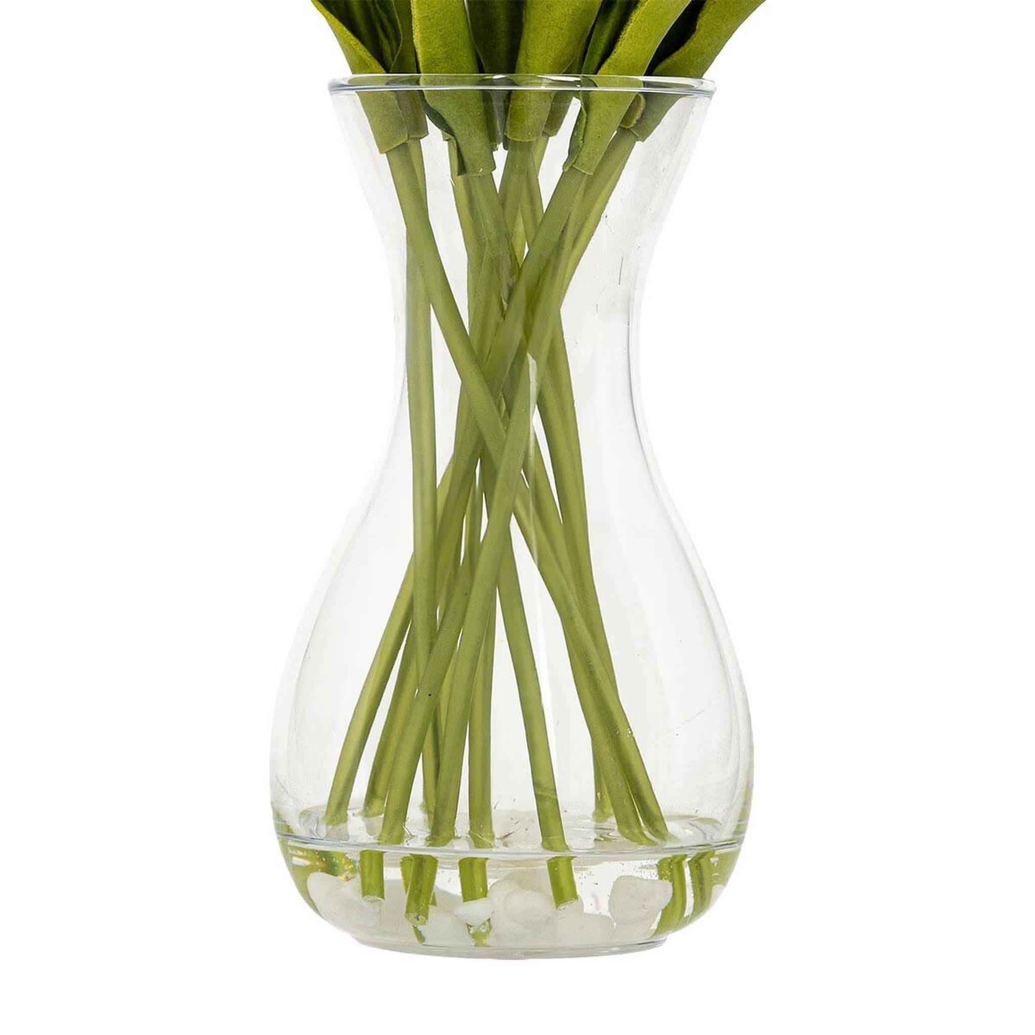 Voir la diapositive 2 : ATMOSPHERA Composition artificielle de tulipes  hector  28cm blanc