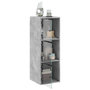 Voir la diapositive 5 : VIDAXL Armoire murale avec portes en verre gris beton 35x37x100 cm