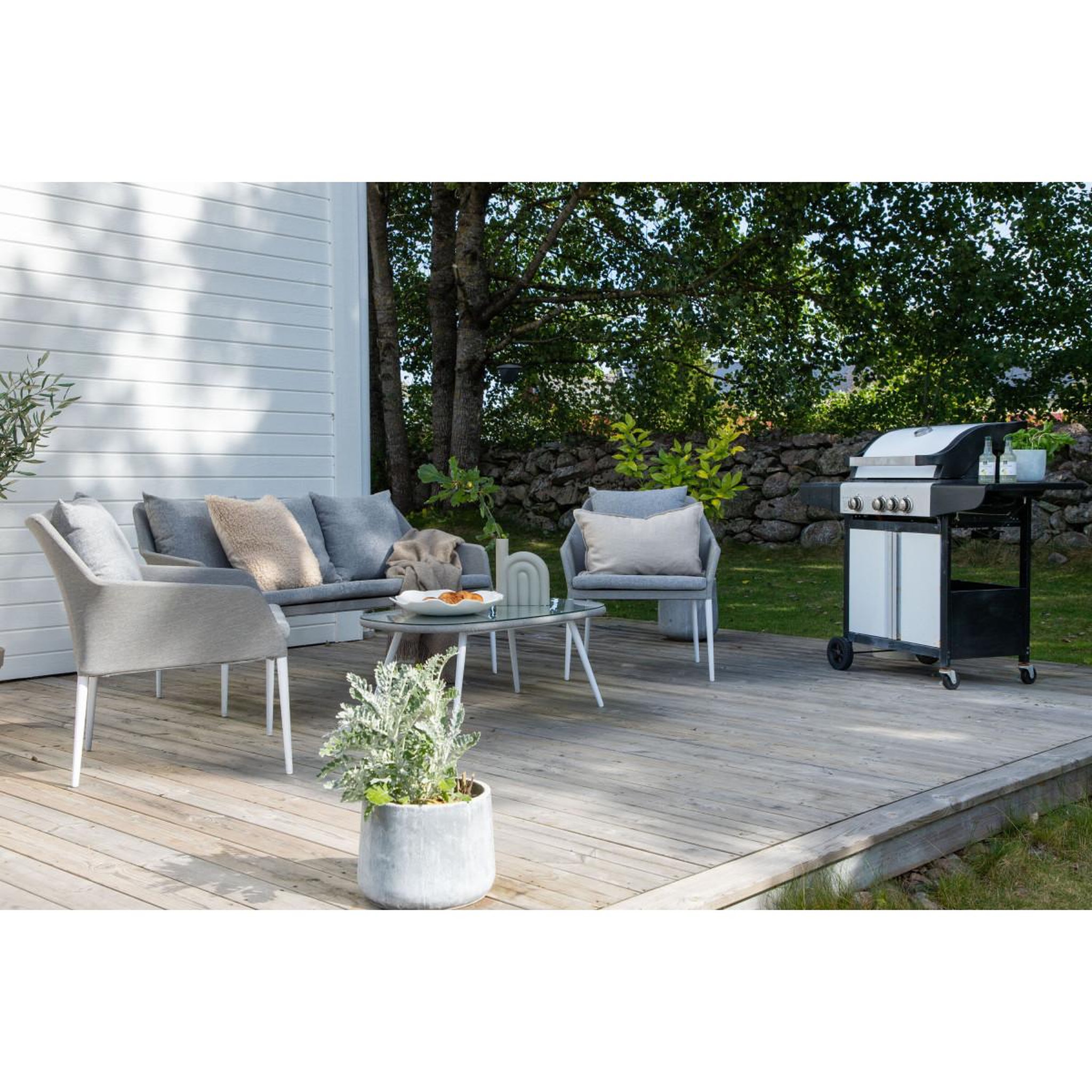 Voir la diapositive 6 : Paris Prix Salon de jardin  spoga  151cm gris & blanc