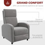 Voir la diapositive 4 : HOMCOM Fauteuil de relaxation inclinable réglable repose-pied tissu gris