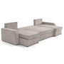 Voir la diapositive 2 : BEST MOBILIER Valos - canapé panoramique en u - 7 places - convertible avec coffres - en velours côtelé