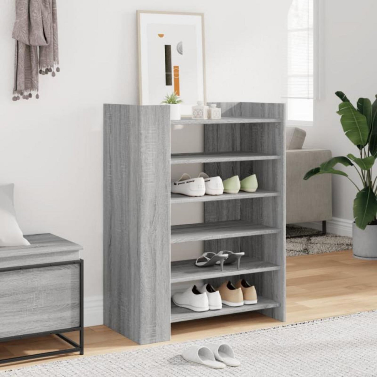 VIDAXL Armoire à chaussures Sonoma gris 74,5x37,5x100 cm