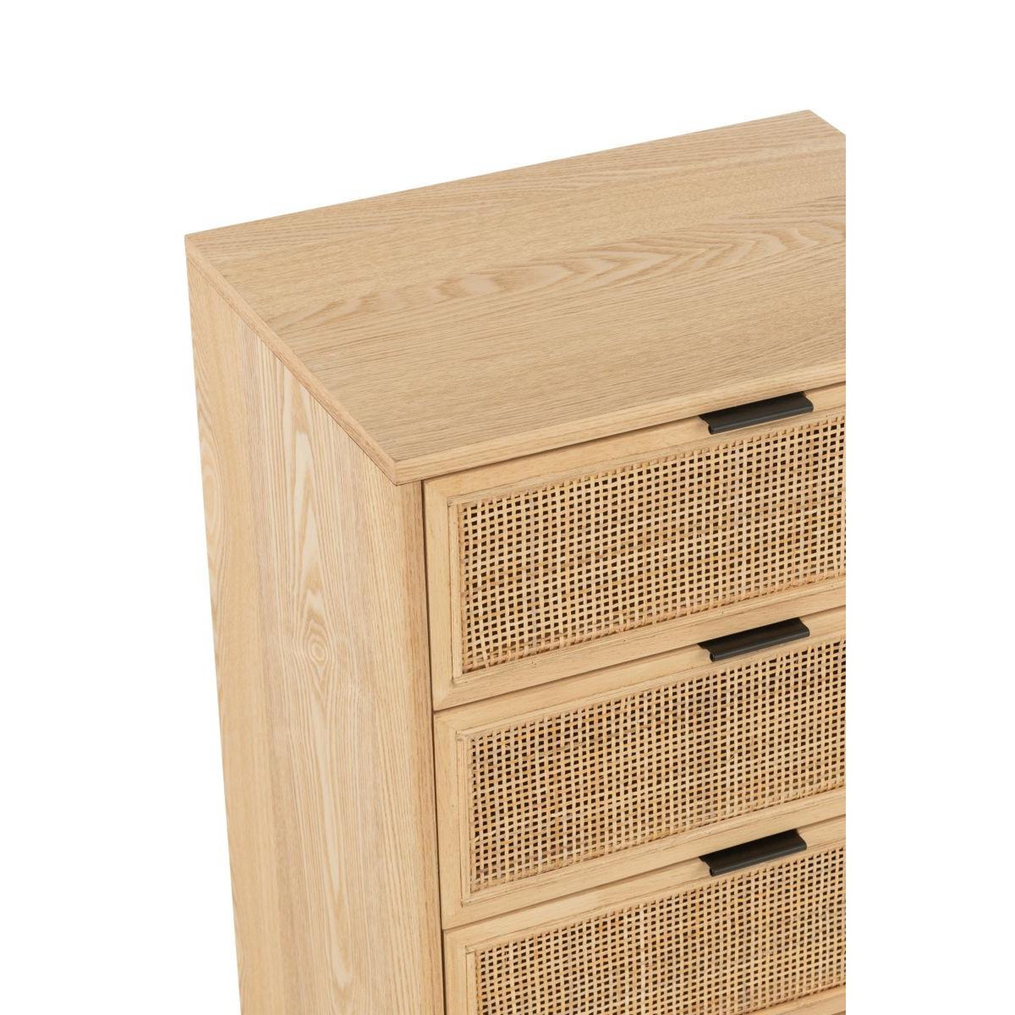 Voir la diapositive 5 : J-LINE Meuble de Rangement Cannage  Kory  100cm Naturel
