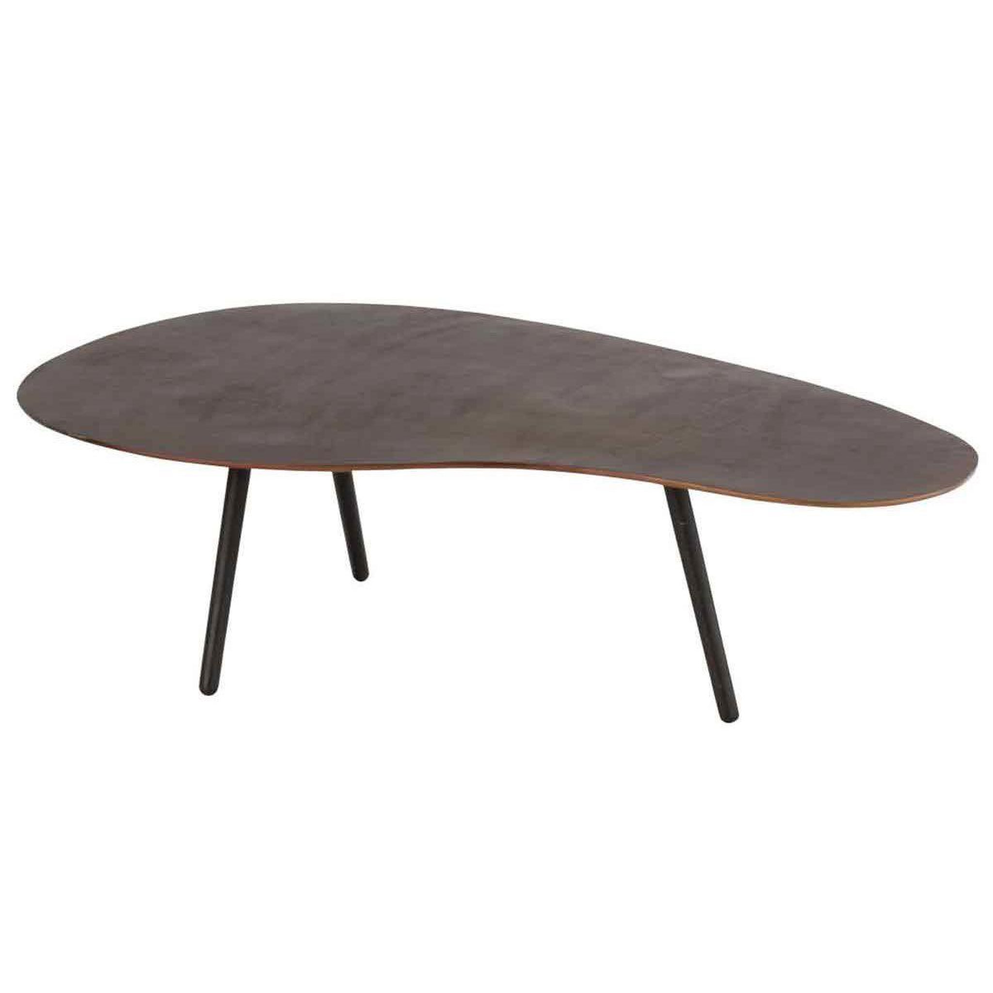 J-LINE Table basse design  goutte  120cm marron