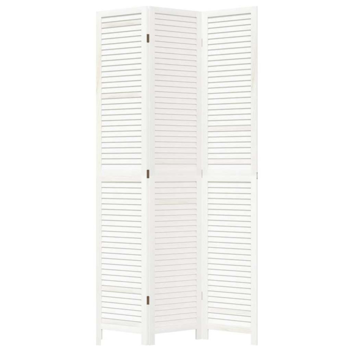VIDAXL Cloison de separation 3 panneaux blanc bois de paulownia massif