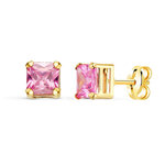 L'ATELIER D'AZUR Boucles d'Oreilles Or 18 Carats 750/000 - Zirconiums Roses