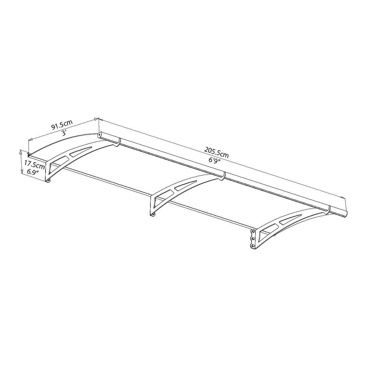 Canopia by PALRAM Marquise - Anthracite - 91-5x205-5cm - AQUILA 2050