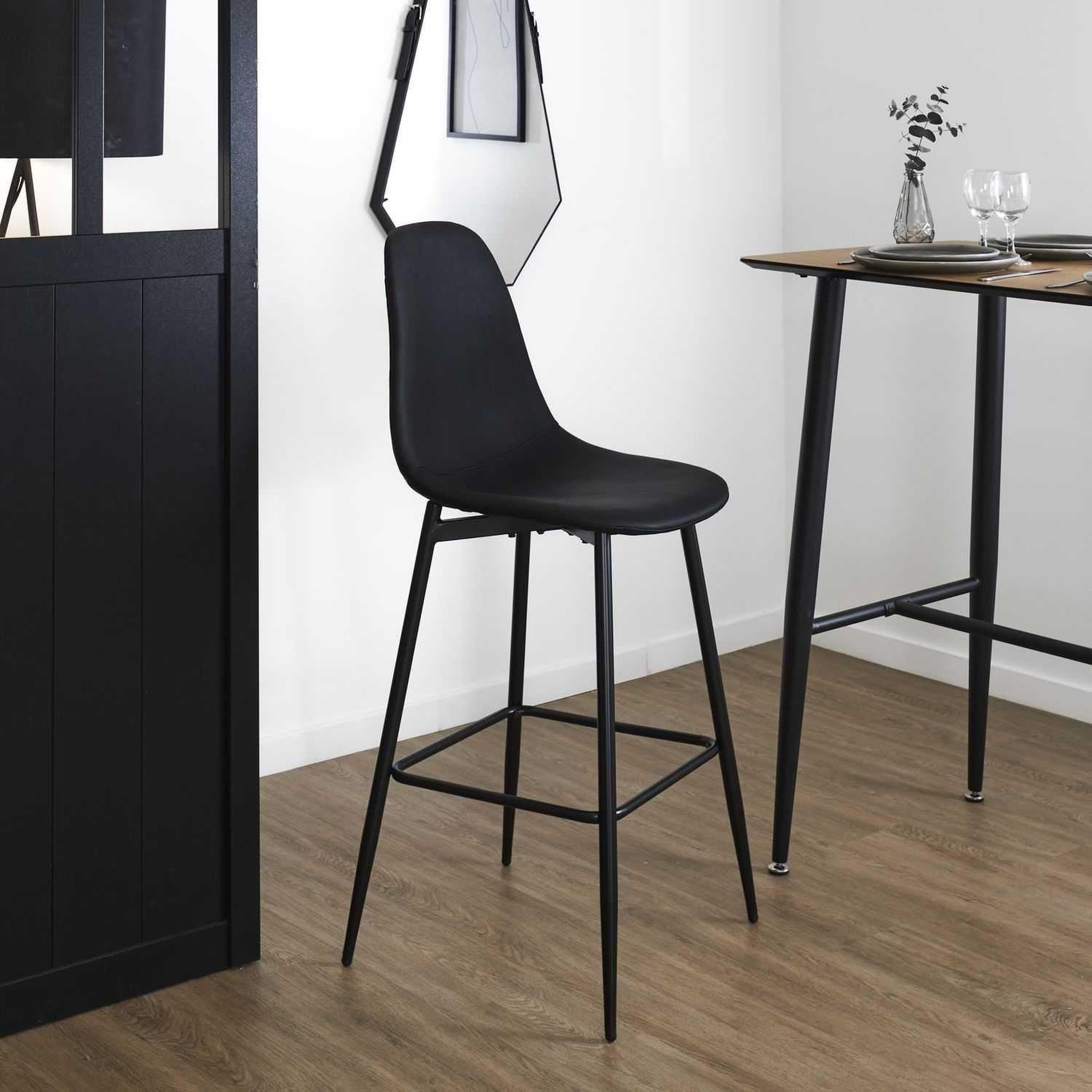 Voir la diapositive 2 : TOILINUX Lot de 2 chaises de bar malo - noir