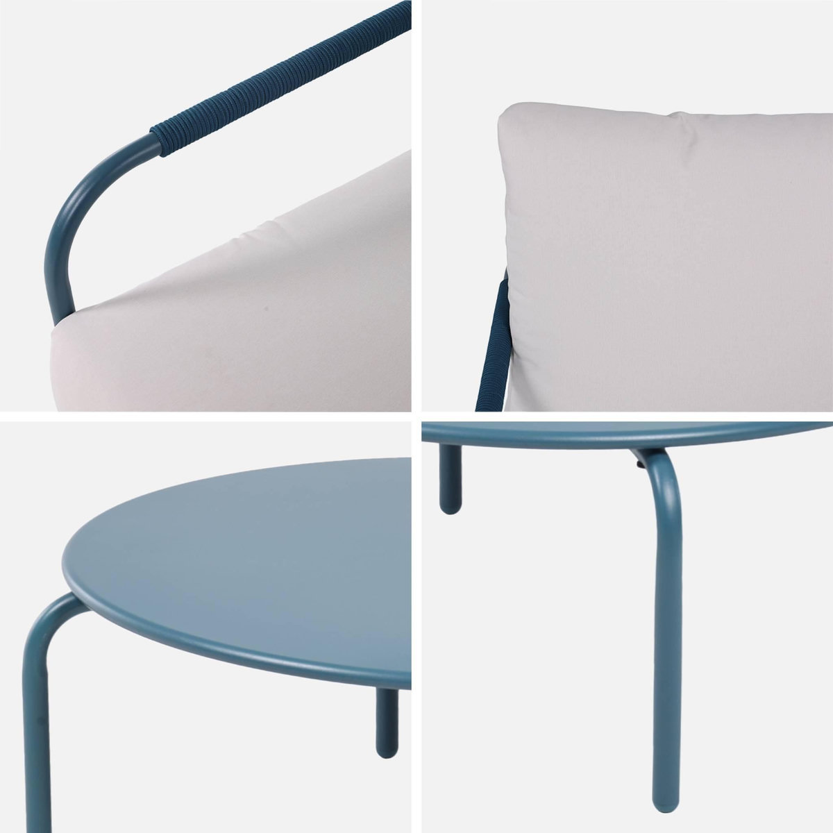 SWEEEK Salon de jardin LUANDA en acier, 5 places