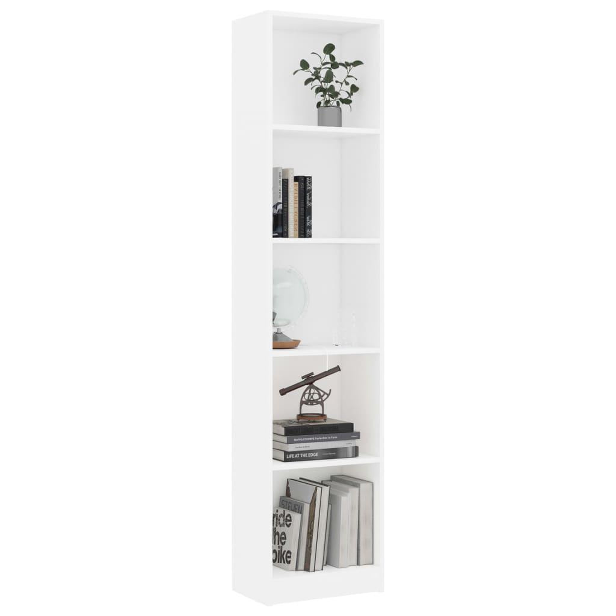 Voir la diapositive 3 : VIDAXL Bibliotheque a 5 niveaux Blanc 40x24x175 cm Bois d'ingenierie