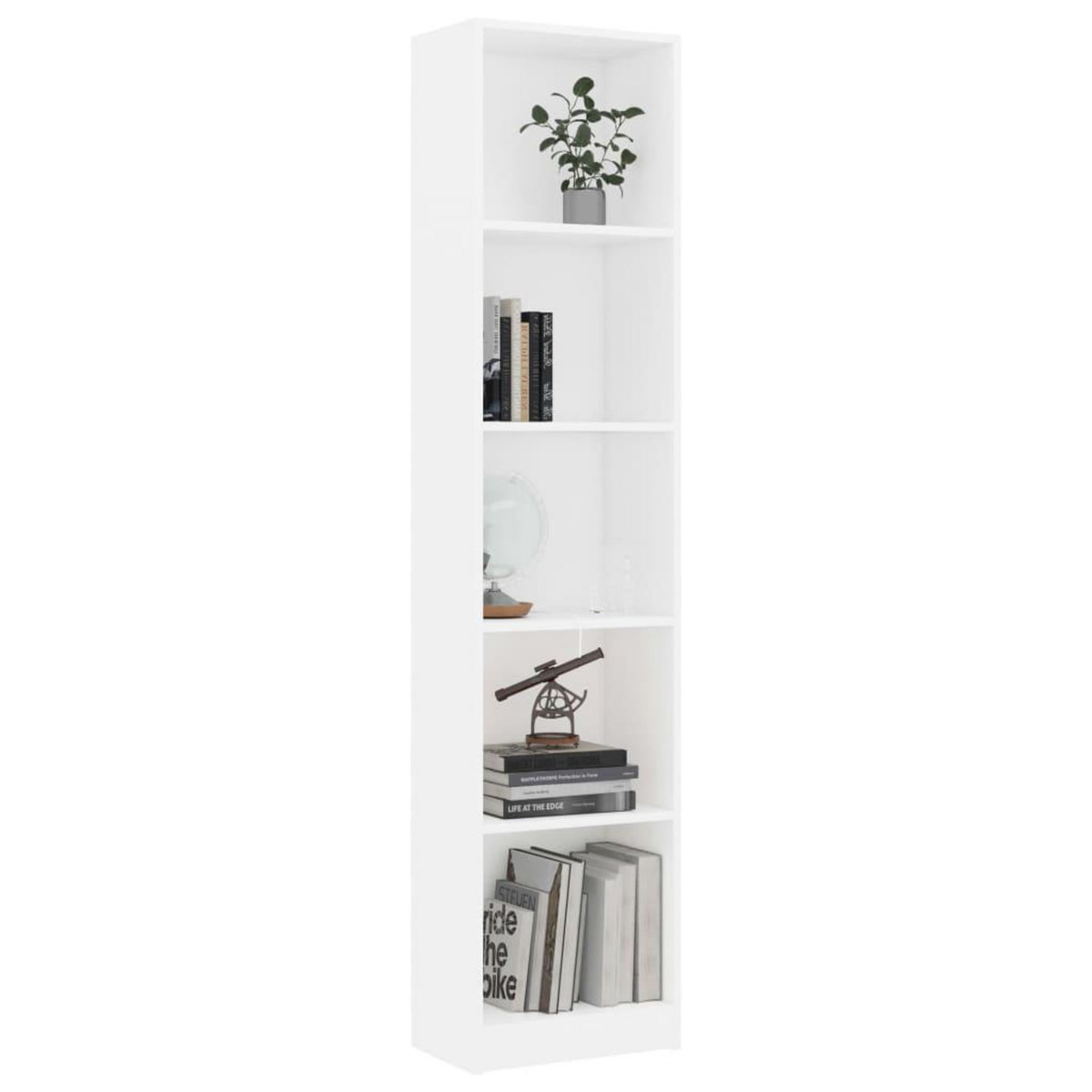 VIDAXL Bibliotheque a 5 niveaux Blanc 40x24x175 cm Bois d'ingenierie