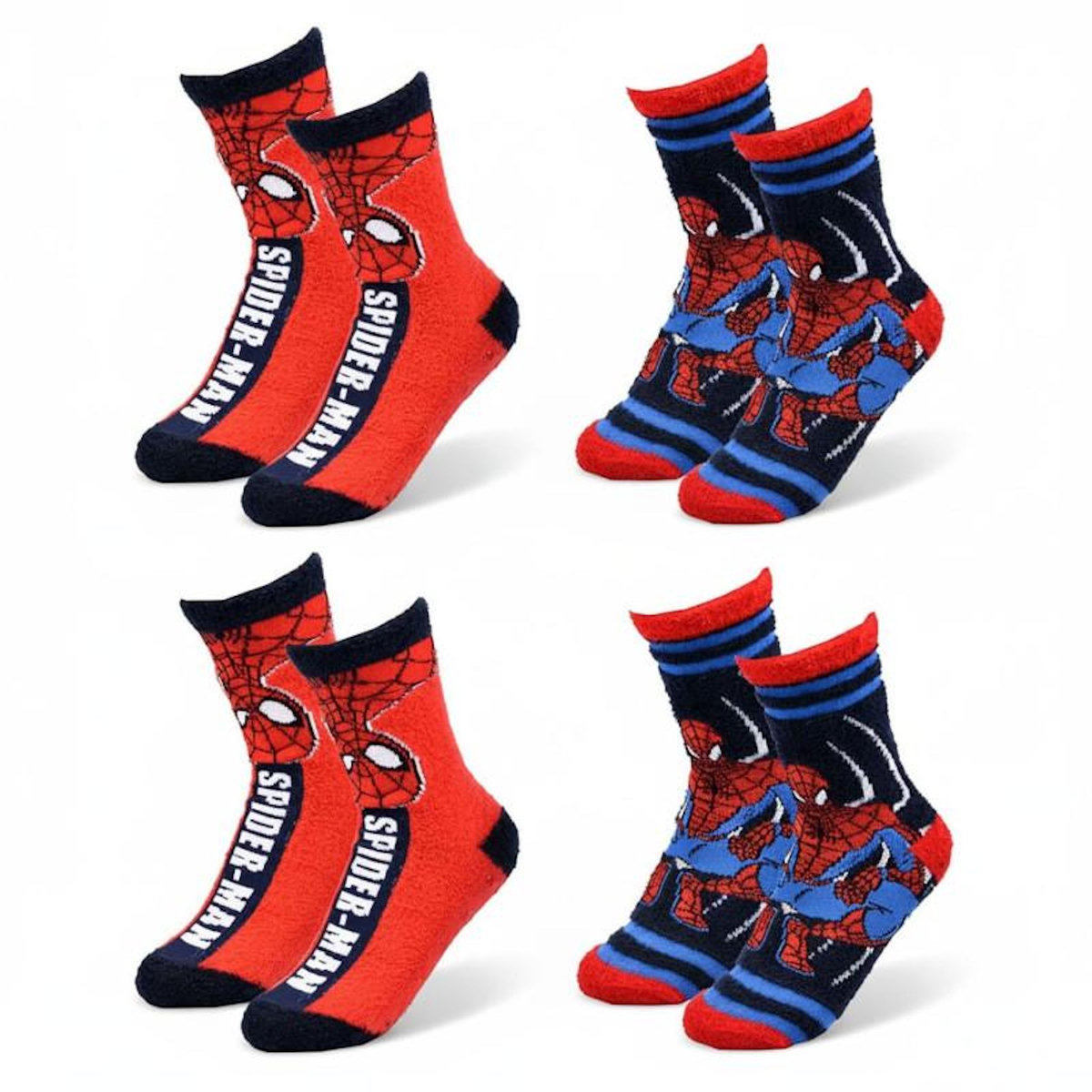 Marvel Pack de Chaussettes Antidérapantes Enfant MARVEL SPIDER-MAN (Lot de 4)