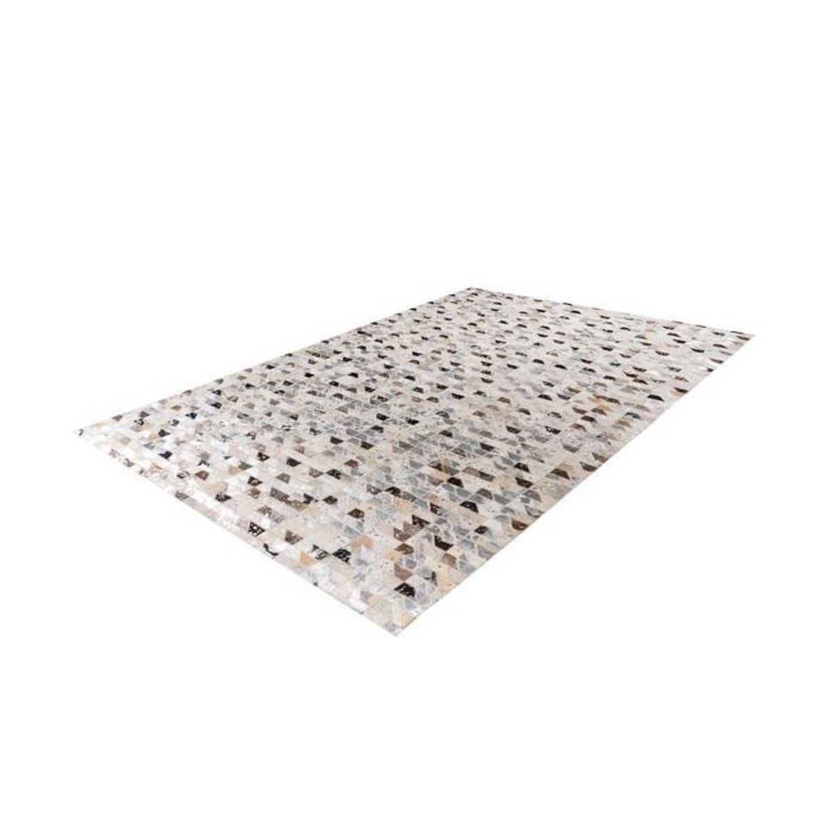 Paris Prix Tapis Fait Main en Cuir  Lavin V  Argent & Multicolore