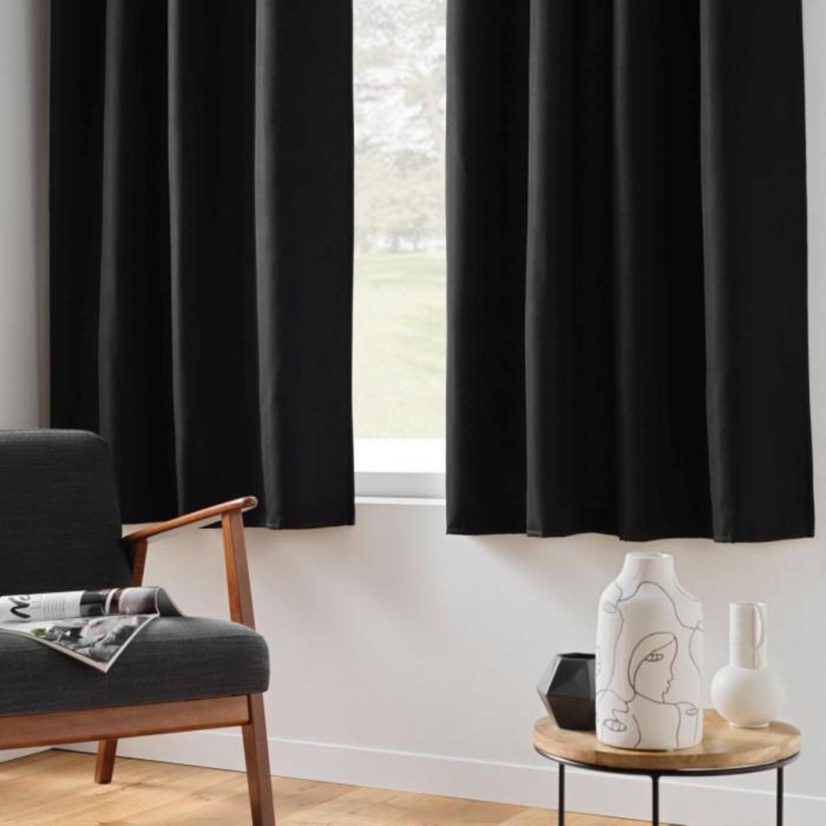 Paris Prix Rideau Isolant Thermique  Micropolar  135x180cm Noir