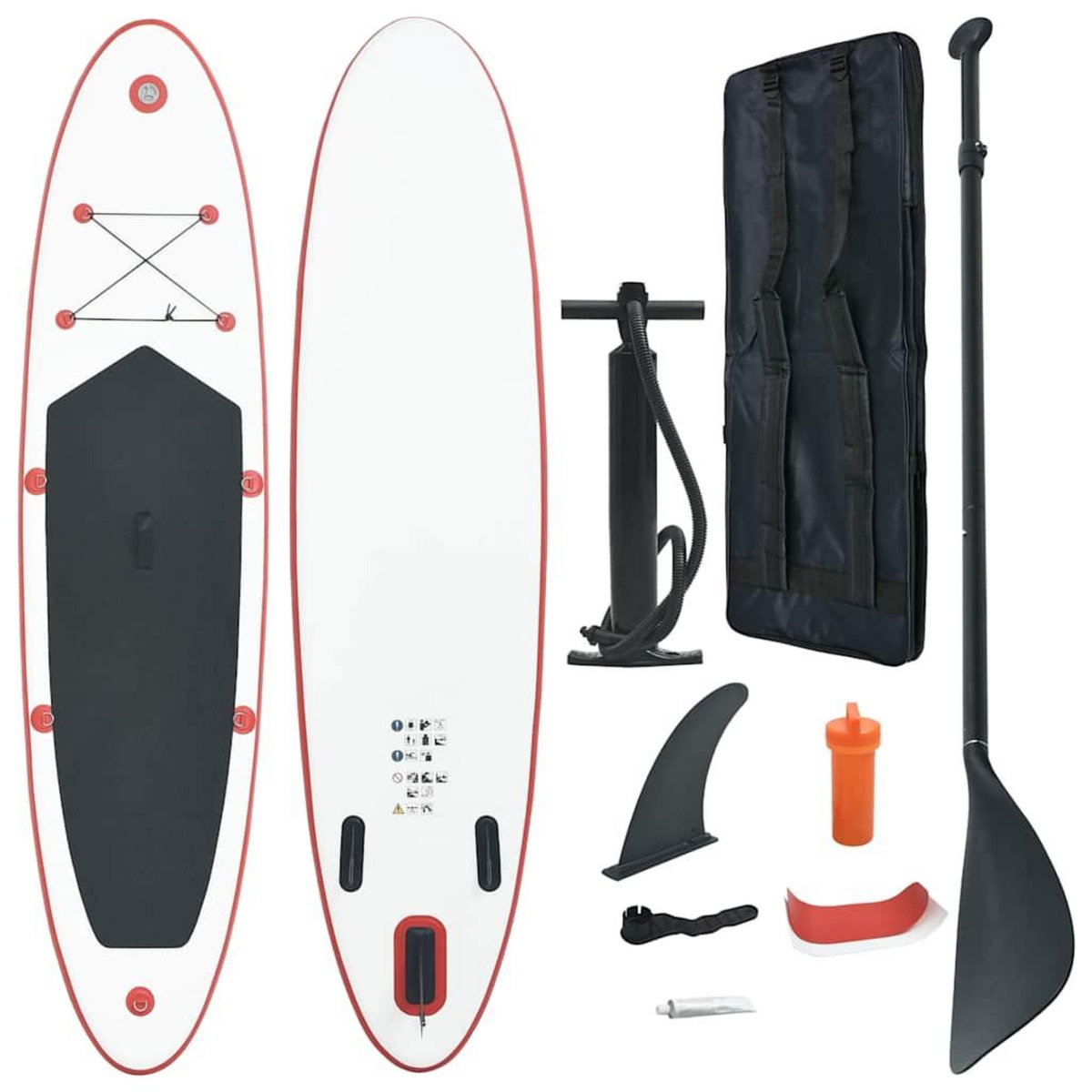 VIDAXL Ensemble de planches SUP gonflables Rouge et blanc