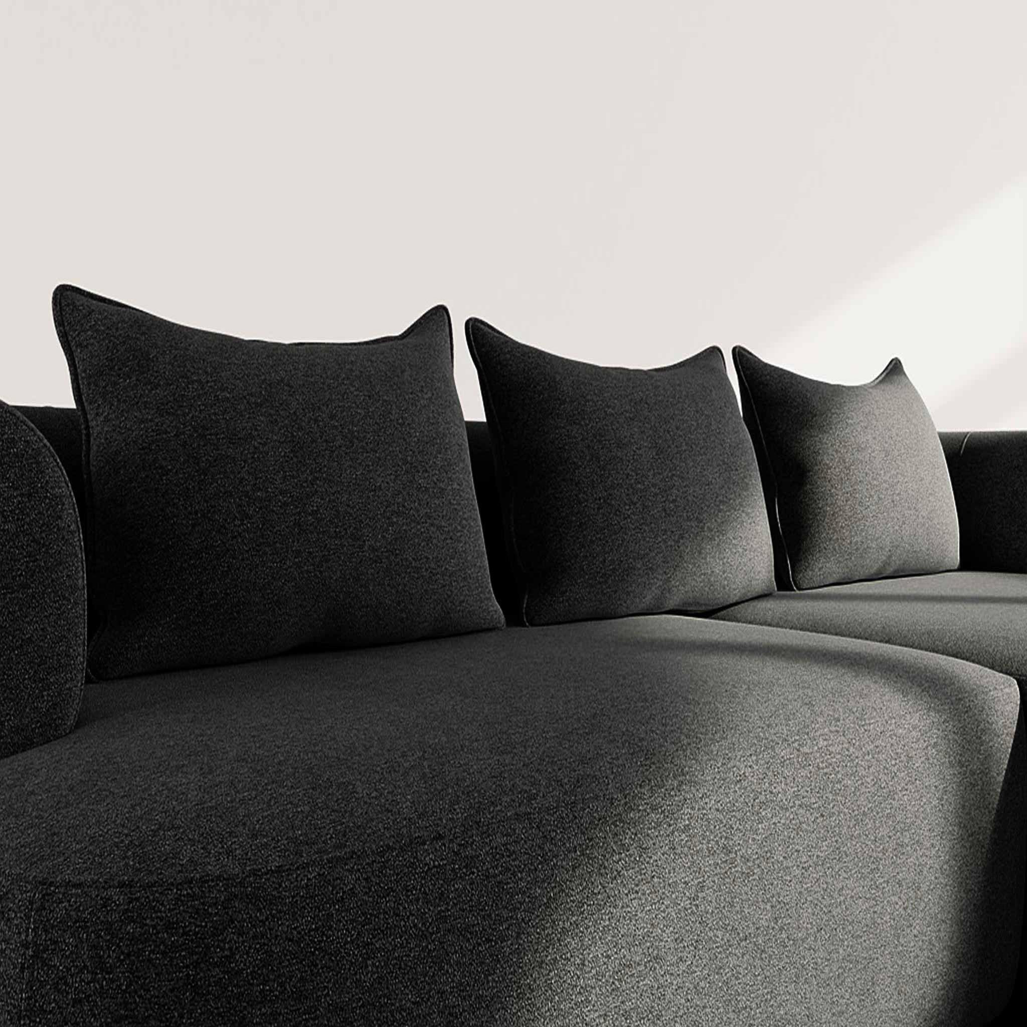 Voir la diapositive 4 : BEST MOBILIER Angela - canapé d'angle droit 4 places en velours texturé