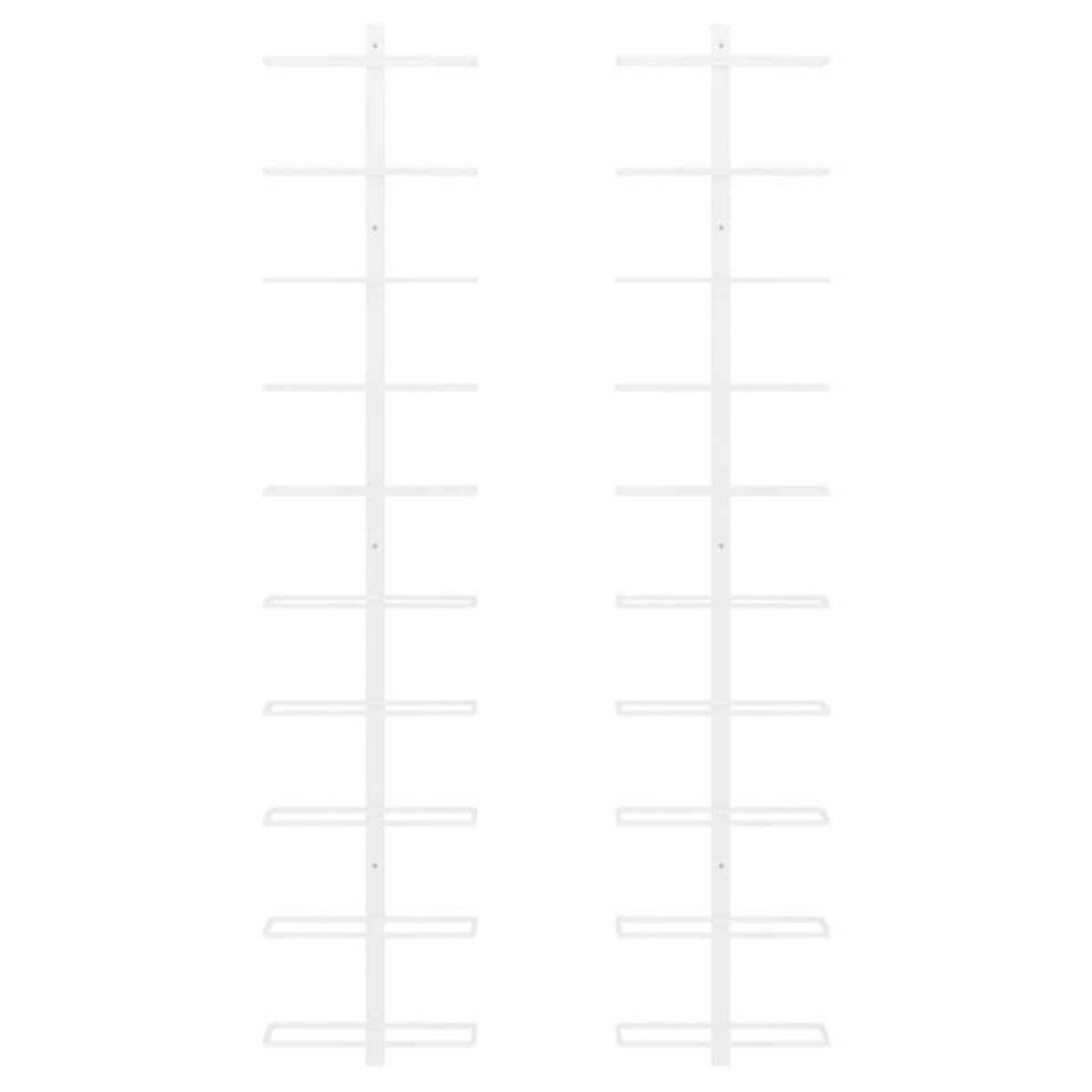 VIDAXL Casier à vin mural pour 10 bouteilles 2 pcs Blanc Métal