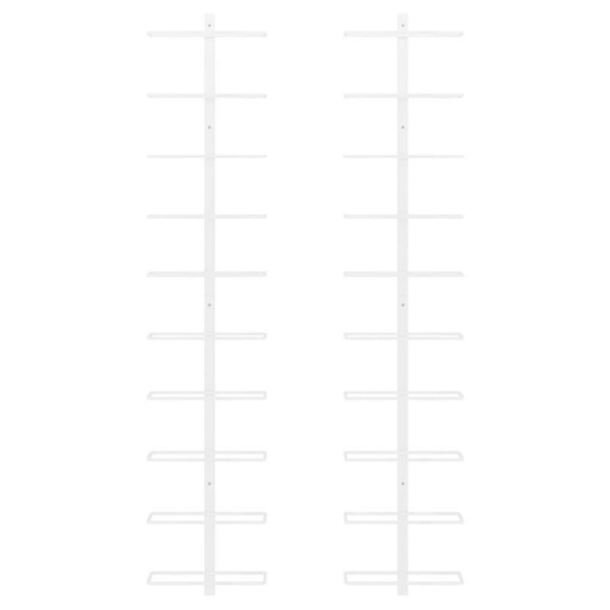 VIDAXL Casier à vin mural pour 10 bouteilles 2 pcs Blanc Métal