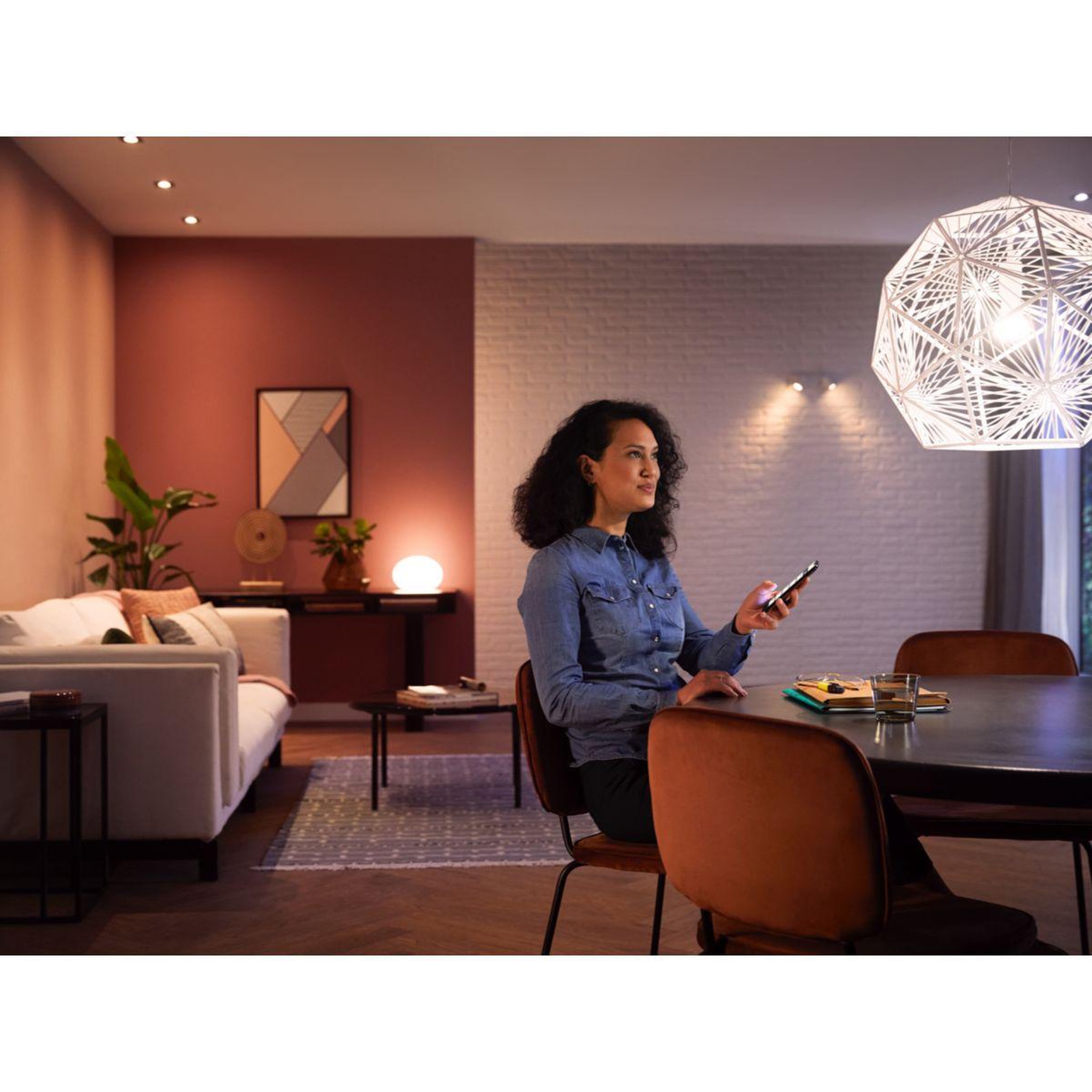 Voir la diapositive 2 : PHILIPS HUE Pack 3/E27 White + pont + tlc