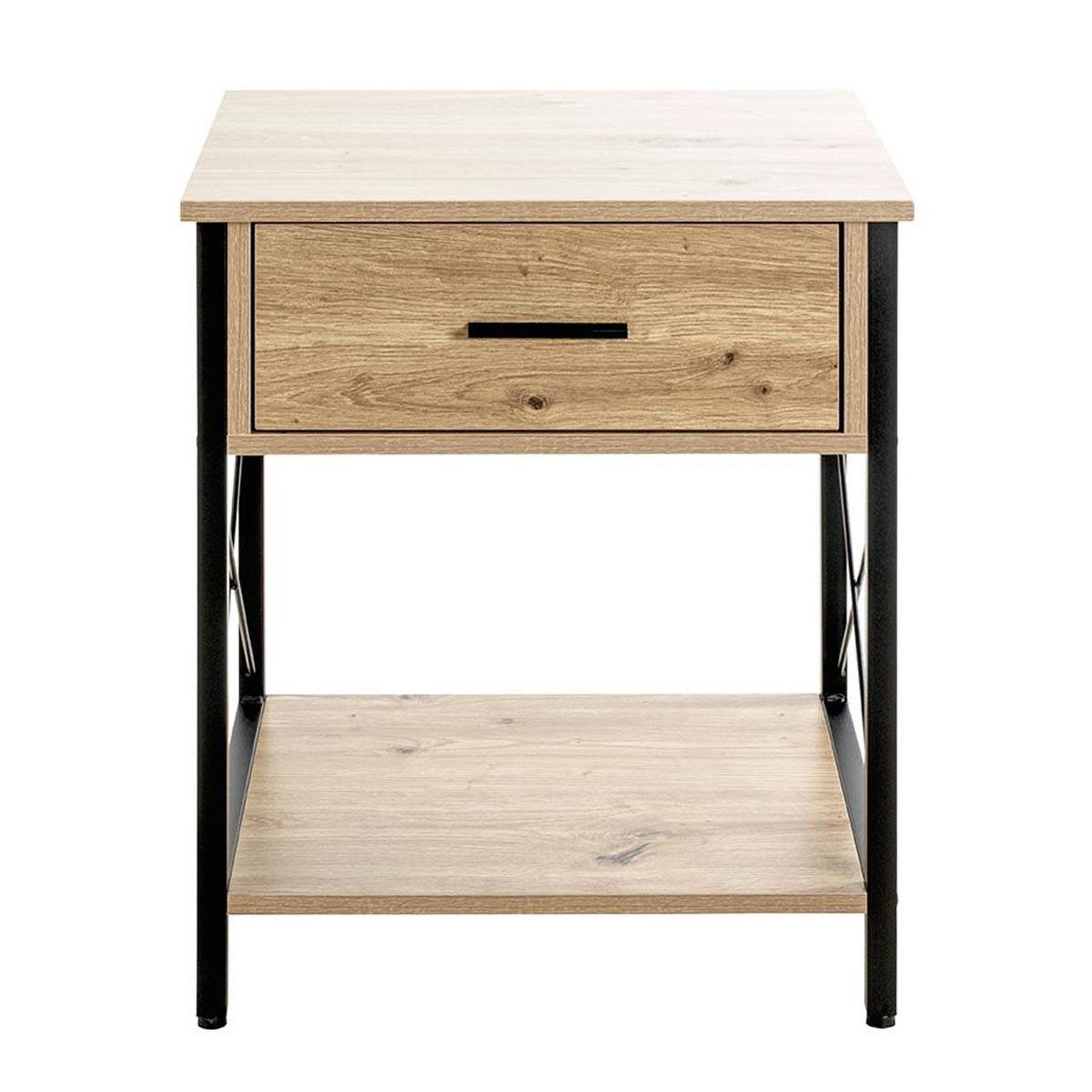 Voir la diapositive 2 : Paris Prix Table de chevet 1 tiroir  jodi  60cm naturel & noir