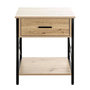 Voir la diapositive 2 : Paris Prix Table de Chevet 1 Tiroir  Jodi  60cm Naturel & Noir
