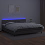 Voir la diapositive 4 : VIDAXL Sommier a lattes de lit avec matelas et LED Gris 200x200 cm