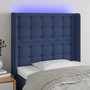 Voir la diapositive 1 : VIDAXL Tete de lit a LED Bleu 83x16x118/128 cm Tissu