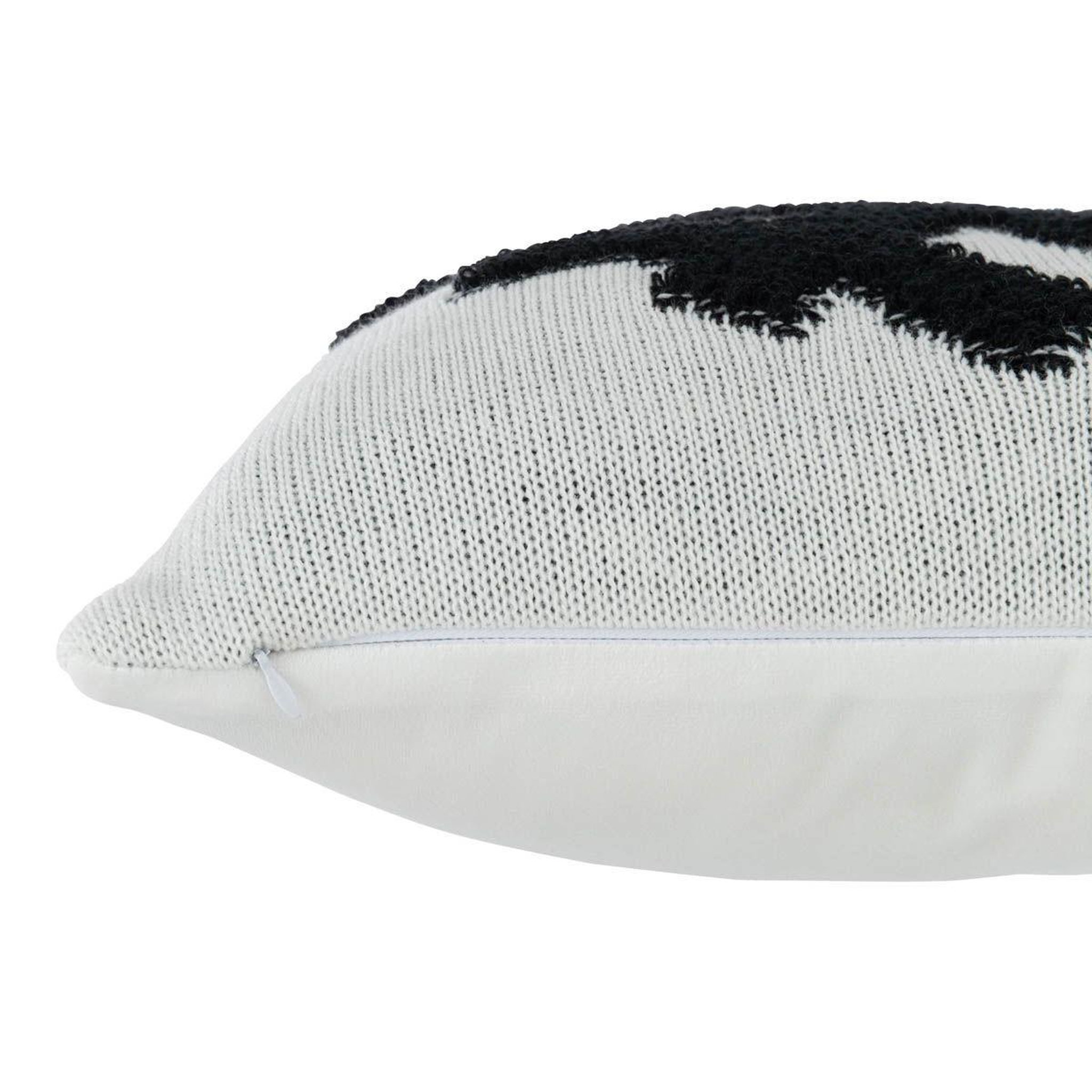 Voir la diapositive 3 : J-LINE Coussin déco  flocon  45x45cm blanc & noir