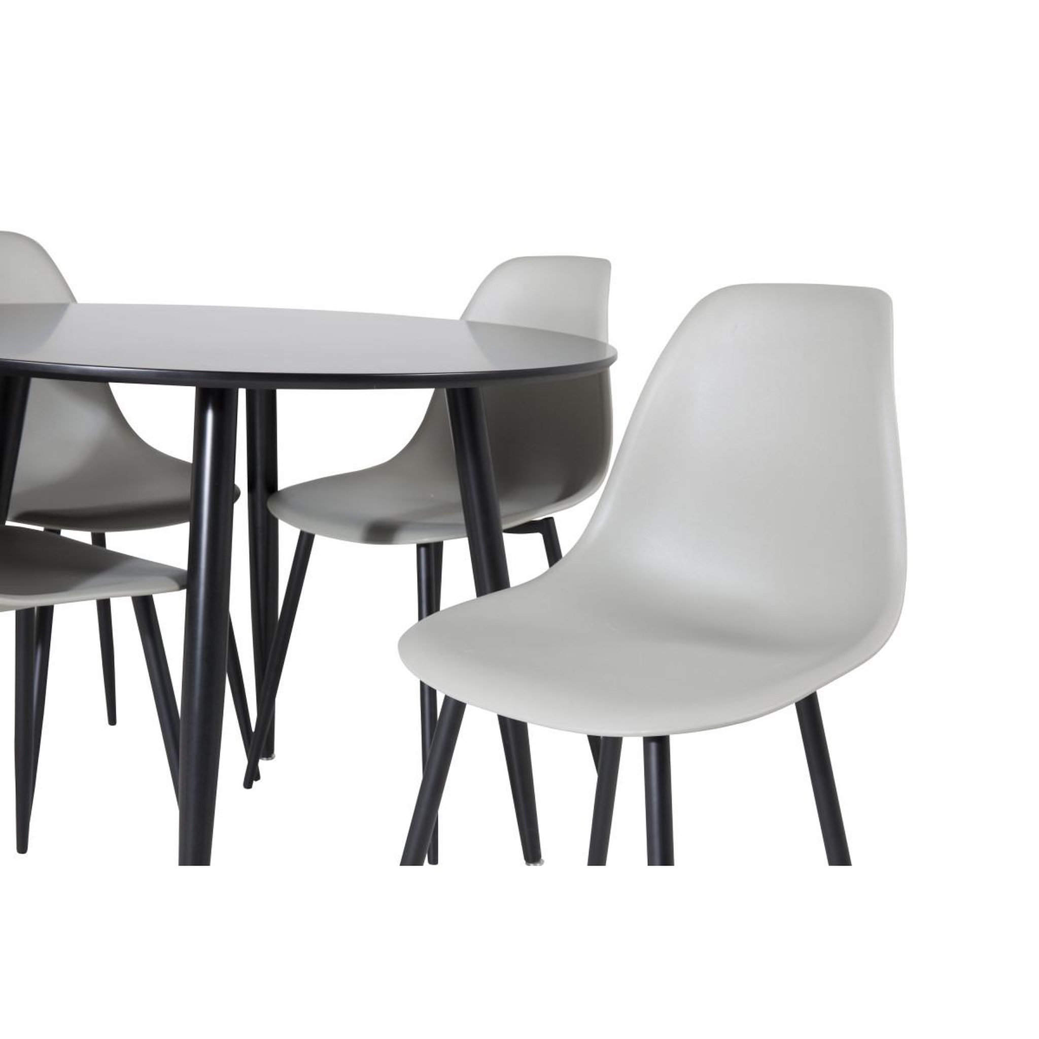 Voir la diapositive 2 : Paris Prix Ensemble table à manger & 4 chaises  plaza & polar  100cm noir & gris