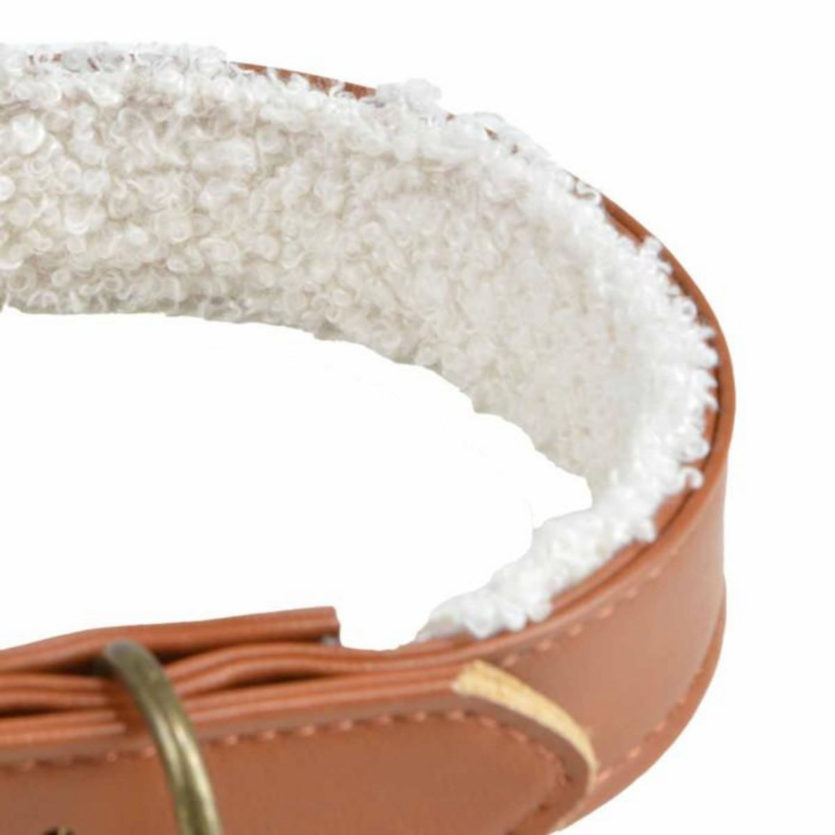 Paris Prix Collier pour Chien  Wooly  30cm Cognac & Écru