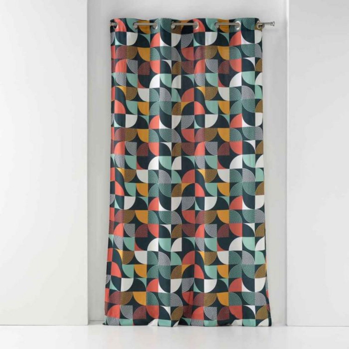 Paris Prix Rideau à Œillets Imprimé  Rythmo  140x240cm Orange