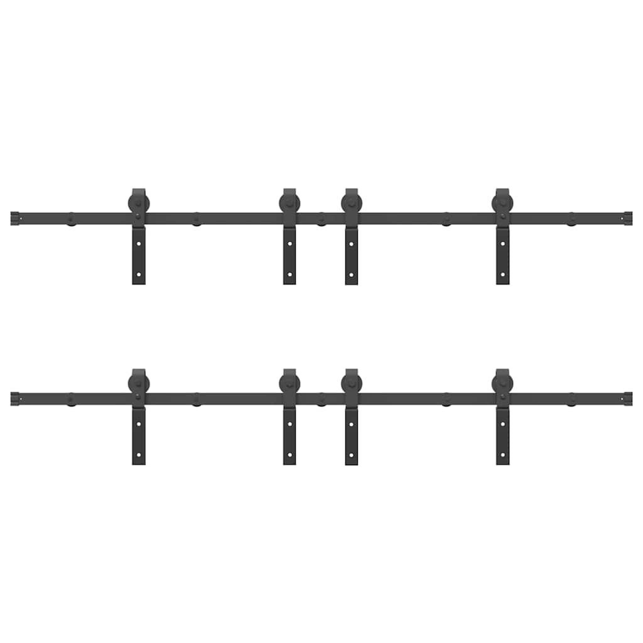 Voir la diapositive 5 : VIDAXL Kit de quincaillerie de porte coulissante 366 cm acier noir