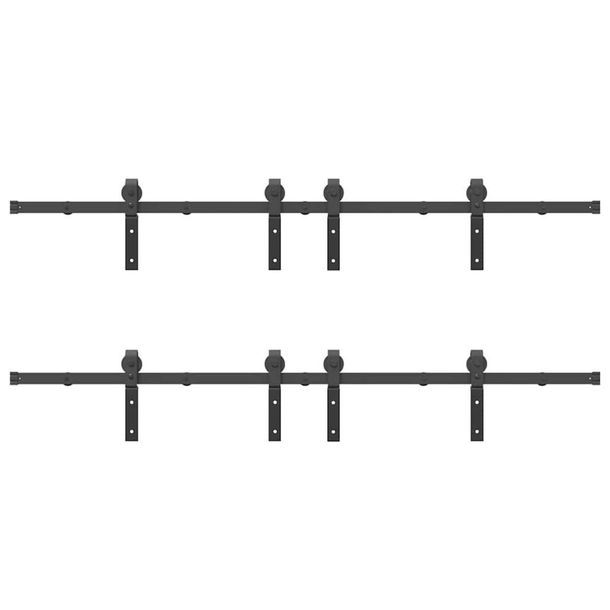 VIDAXL Kit de quincaillerie de porte coulissante 366 cm acier noir